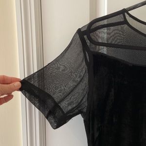 Black velvet dress with sheer top